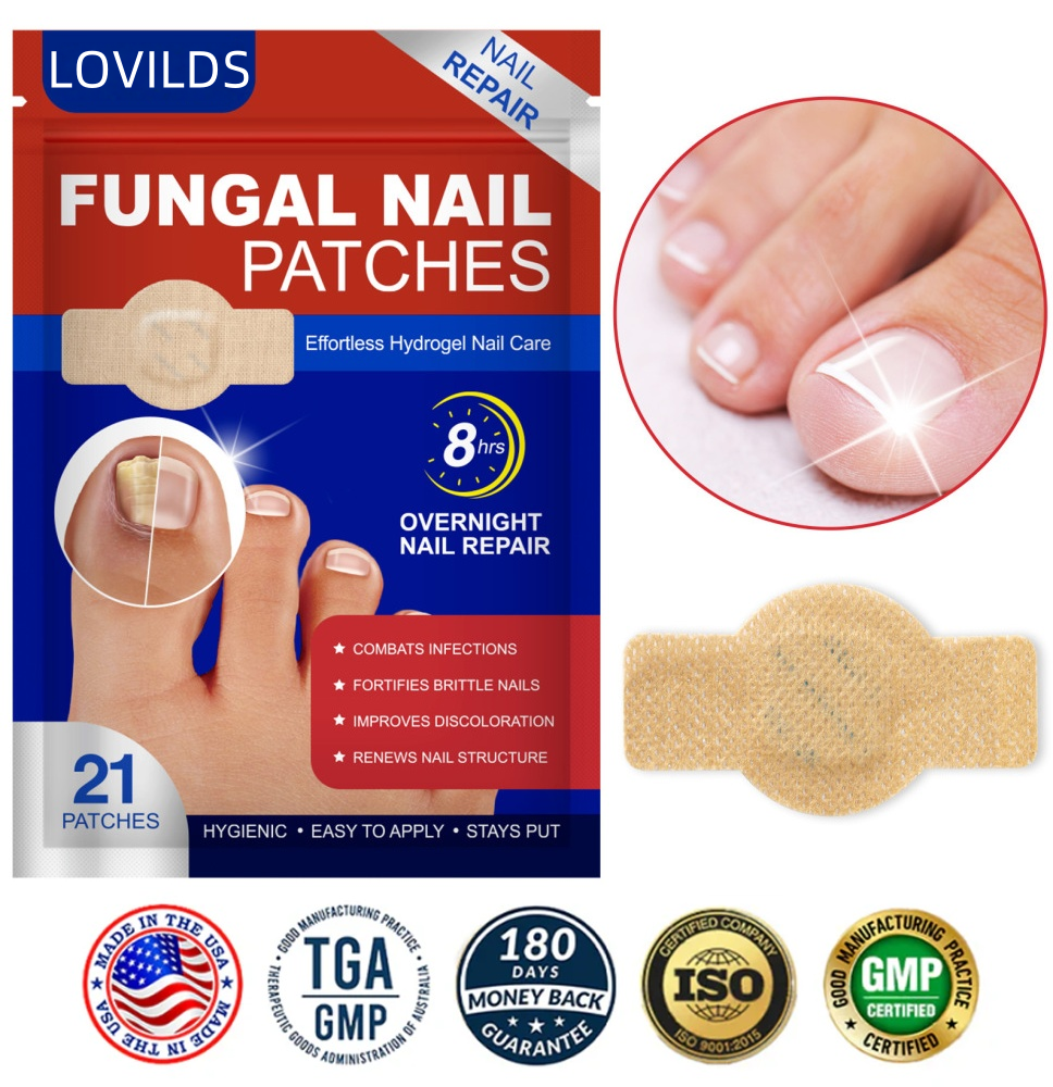 ✅Tratamiento extrafuerte para hongos en las uñas de los pies: 21 parches de hidrogel nocturnos para reparar las uñas de los pies durante la noche.🏥